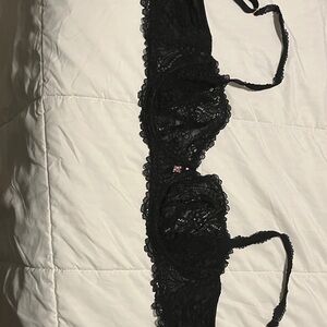 Savage X Fenty Black Lace Half-Cup Bra